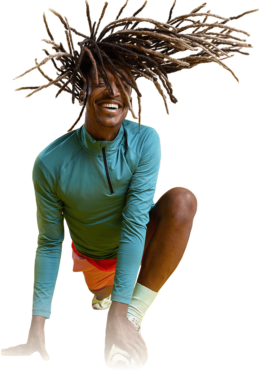 Sporty man with dreadlocks